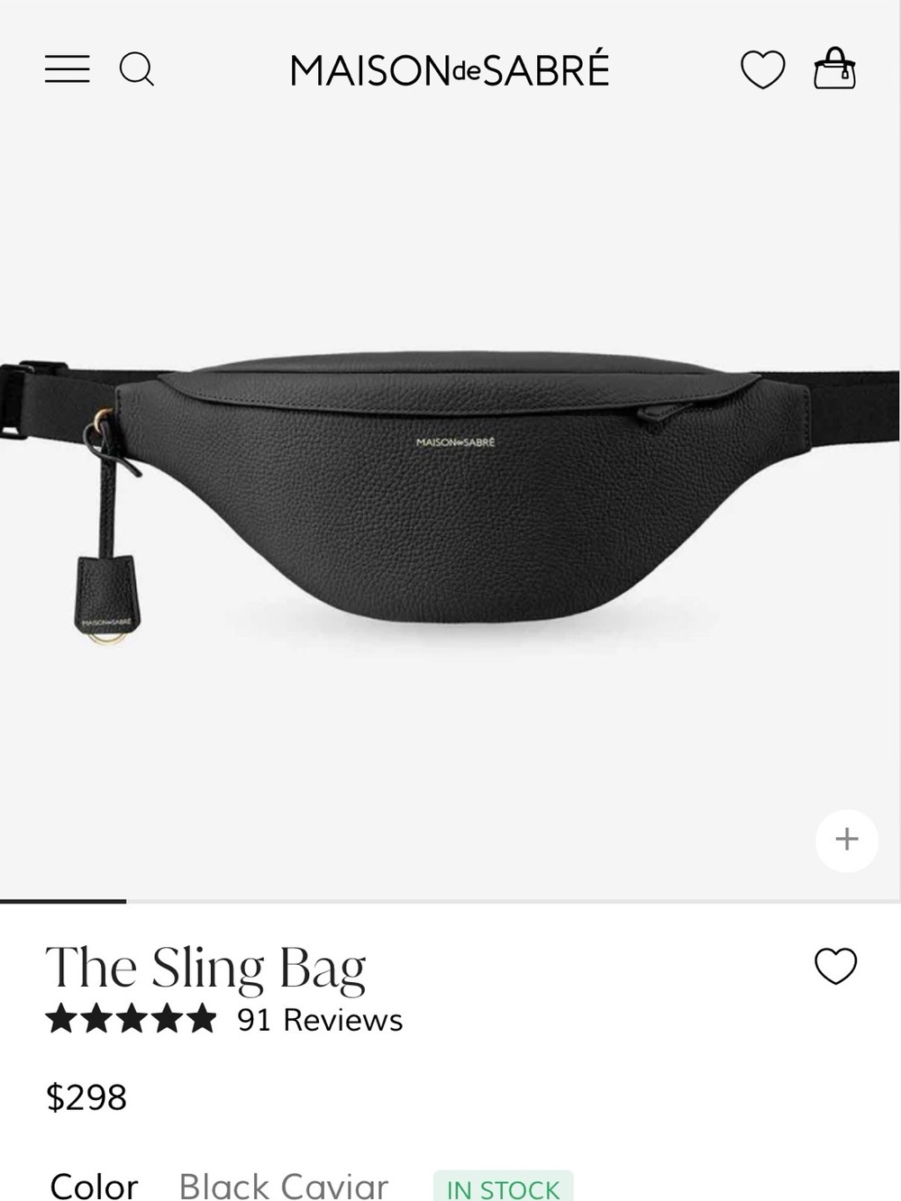 MAISON de SABRÉ Black Leather Sling Bag